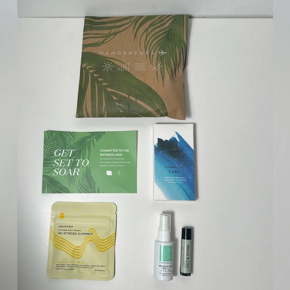 JetBlue Wanderfuel Mint First Business Class Amenity Toiletry Kit Travel Bag